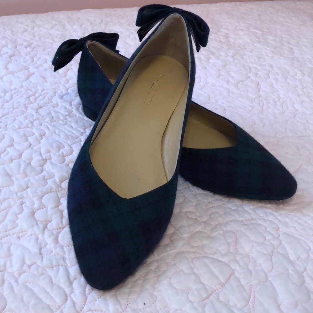 Talbots black watch plaid Edison flats